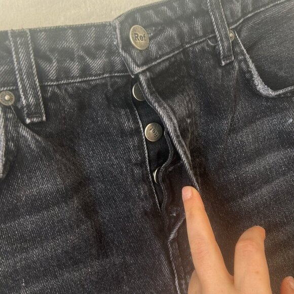 Reformation High Waist Cut Off Brooke Jean Shorts Size 28 Pacific black jorts - Picture 5 of 10